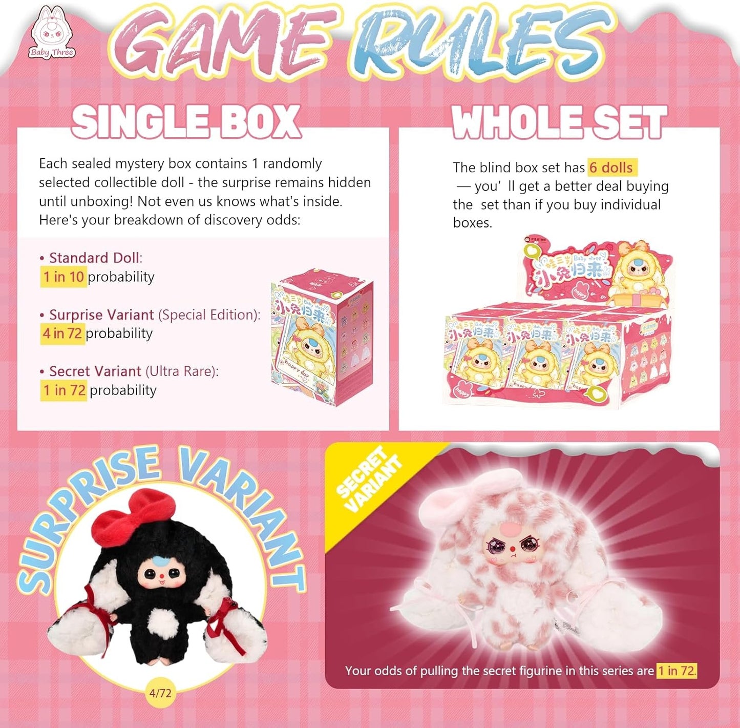 Baby Three - Bunny Return Series Blind Box Plush